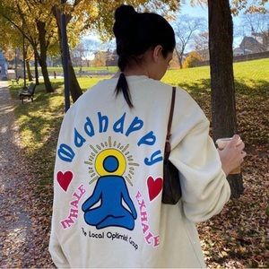 MADHAPPY FEEL YOURSELF HERITAGE CREWNECK - FUN YELLOW